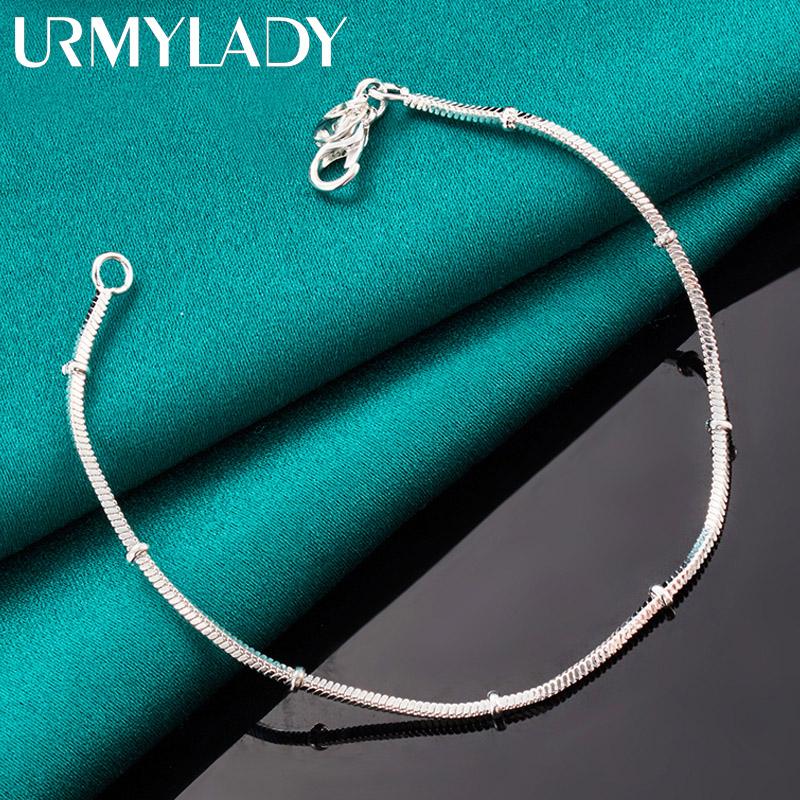925 Sterling Silver Snake Chain Bracelet Fashion Jewelry 8 Inch MB226