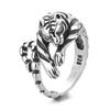 Кольцо с белым тигром в стиле ретро, ​​кольцо с двенадцатью зодиакальными тиграми, открывающее весь творческий потенциал, кольцо на указательный палец 