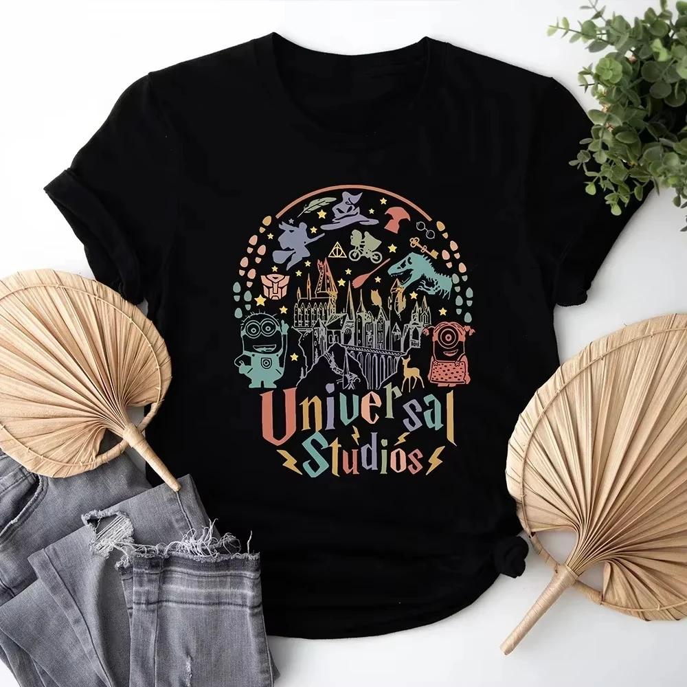Universal Studios Orlando Shirt Prited Short Sleeve Trendy Family Trip Gift Shirt Loose Casual Apparel Y2K Top Daily Streetwear