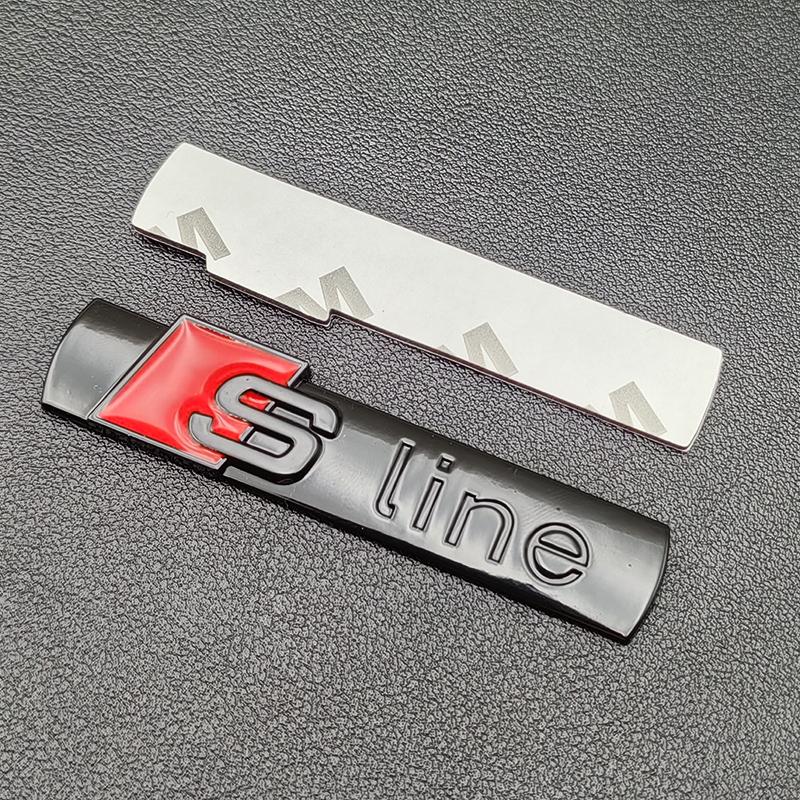3D Metal Logo S Line Badge Decal Emblem Car Sticker For f2 Sline Q3 Q5 Q7 A1 A2 A3 A4 A5 S3 S5 SQ5 SQ7 RS5 RS7 TT Accessories
