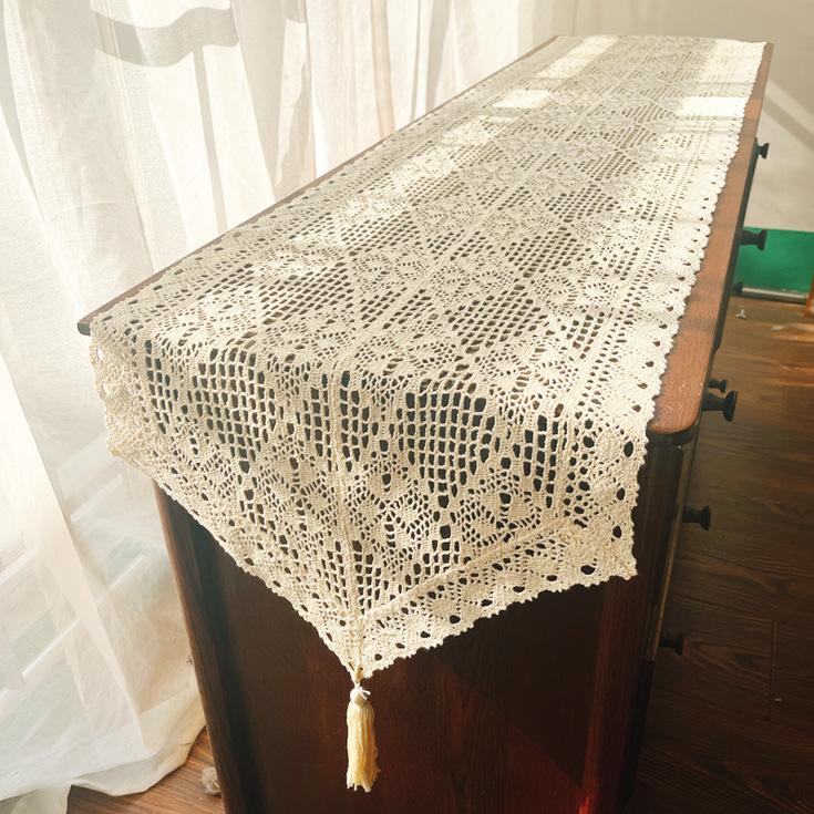 38*180 см Белая Роза Цветы Вышивка Скатерть Обложка Свадебный Чай Кофе Обеденная Скатерть Кухонная Вечеринка Рождественский Домашний Декор