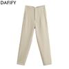 Women's Fashion Casual Solid Color Print High Waist Trousers Pants & Capris