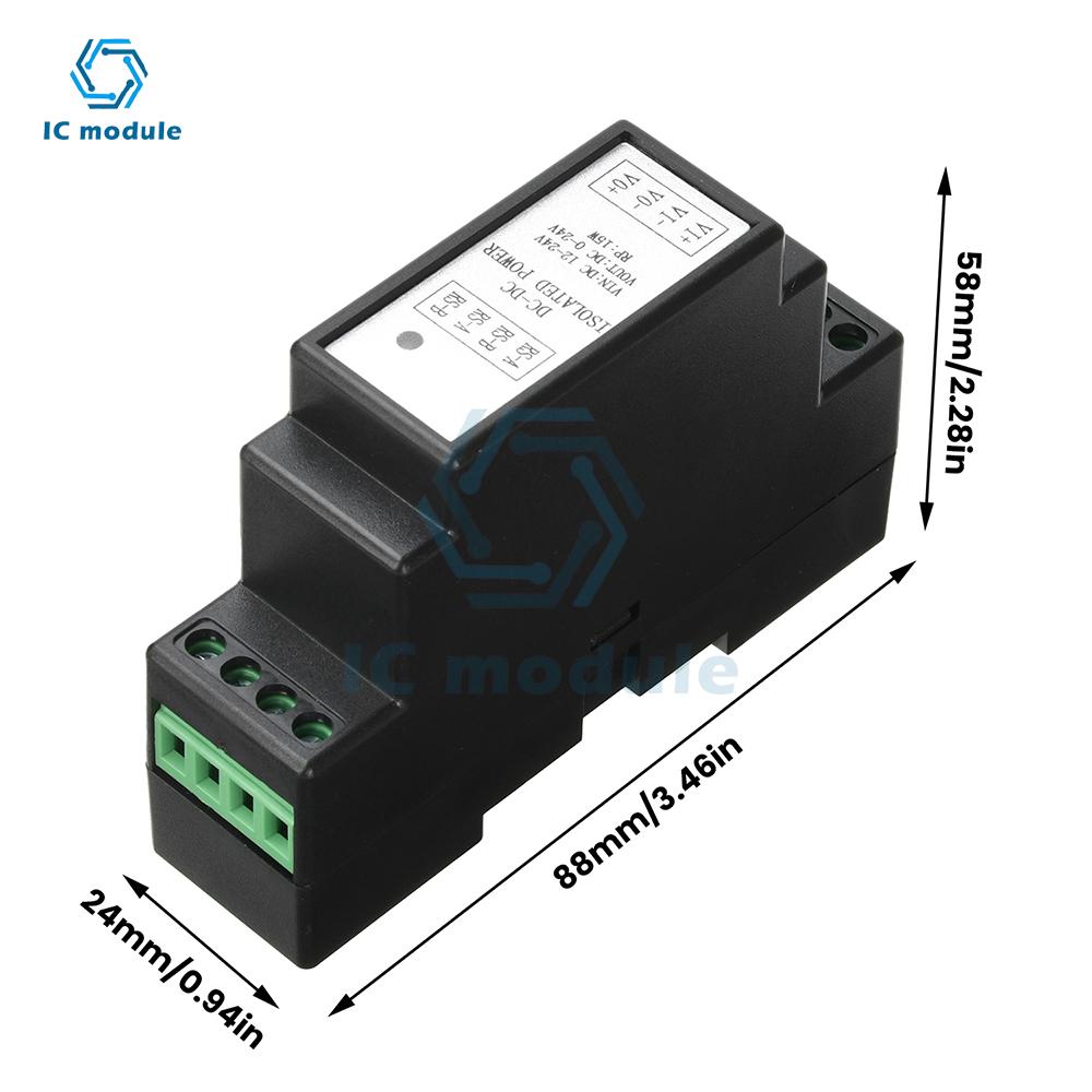 Rail-Mounted DC-DC Isolated Adjustable Power Supply Input 12-24V 0-24V Output Supports Modbus RS485 Industrial DIN Rail