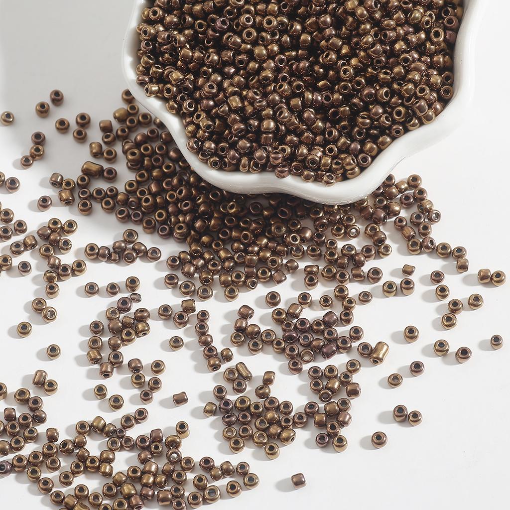 Metallic Color Glass Rice Beads Loose Beads Beading Accessories Handmade Diy Homemade Bracelet Strings Jewelry Materials Beads for Jewelry Making