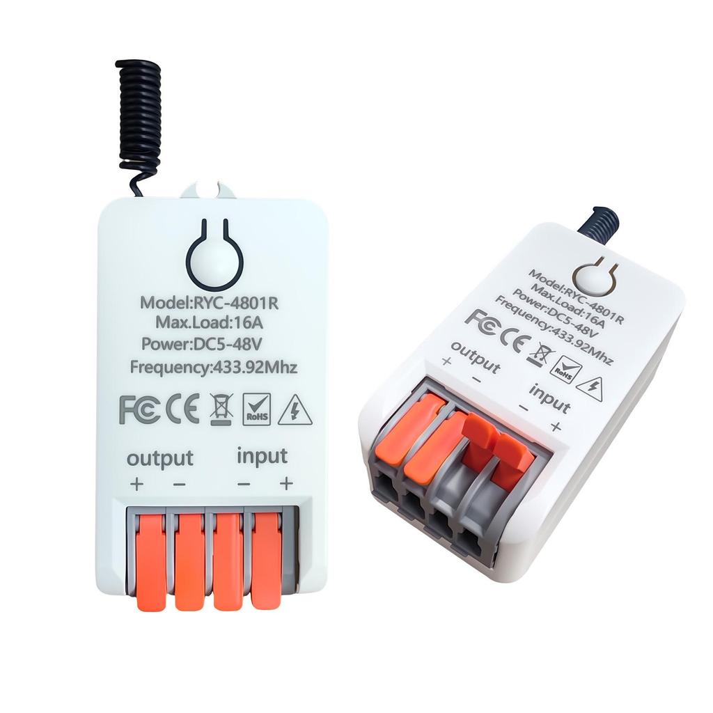 Одноканальный беспроводной приемник дистанционного управления для устройств постоянного тока 5 В-48 В: Идеально для водяных насосов и светодиодных фонарей