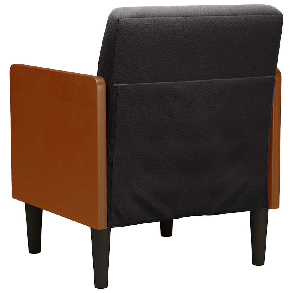 Armchair with Armrests Black 55 cm Velvet