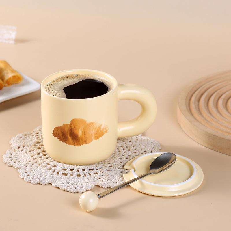 Керамическая Кружка для Хлеба Милая Чашка для Молока Чашка для Молока Общежитие Чашка для Питьевой Воды Кружка Высокий Внешний Вид