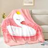 Warm and Comfortable Swan Soft Blanket Sofa Bed Cover Four Season Soft Fluffy Quilt Blanket Flannel Throw for Outdoor LeisureNap