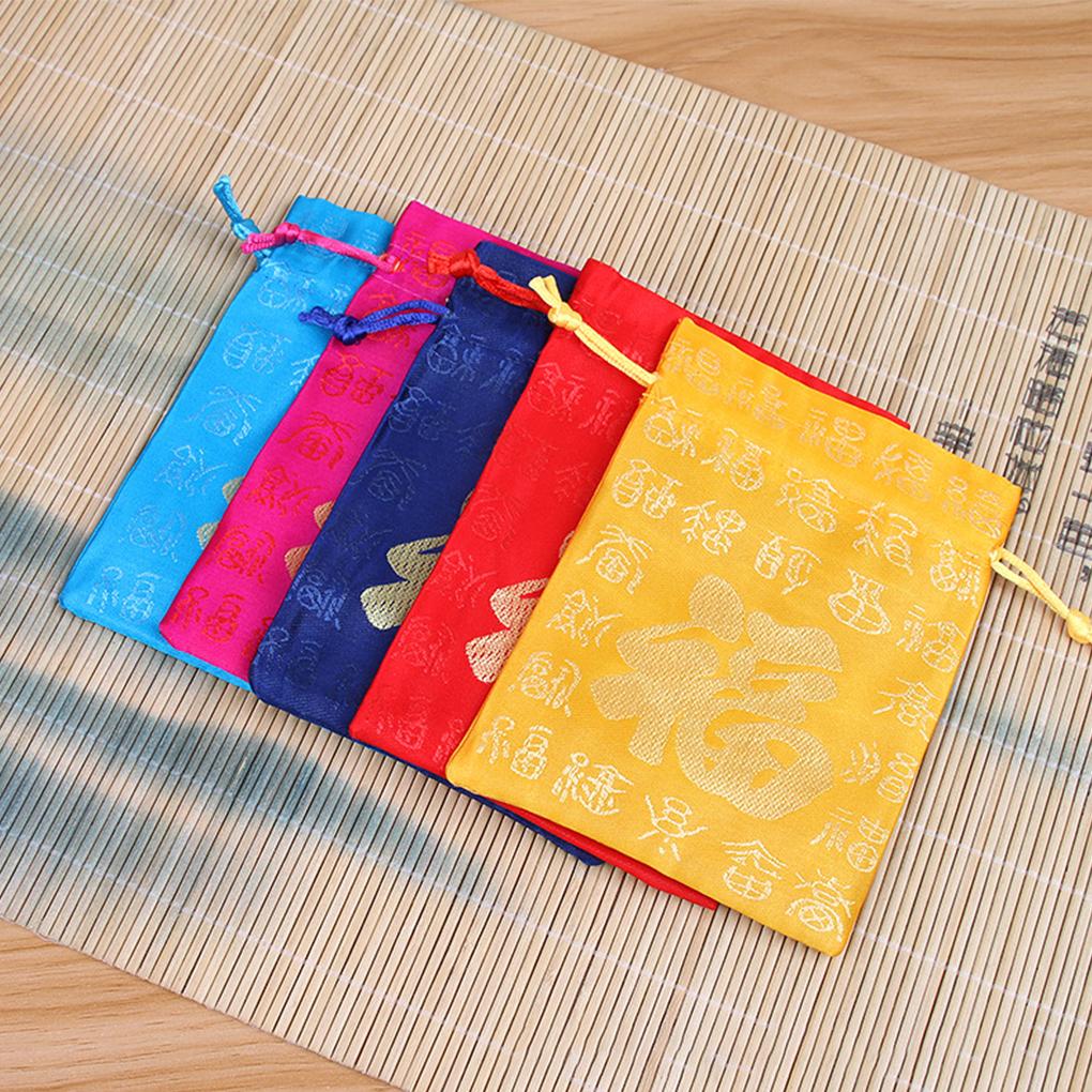 Мешочки на шнурке для украшений в китайском стиле из парчи, подарочные, карманы, кошельки, регулируемые чехлы для колец, Рождество, свадьба, для женщин, для девушек