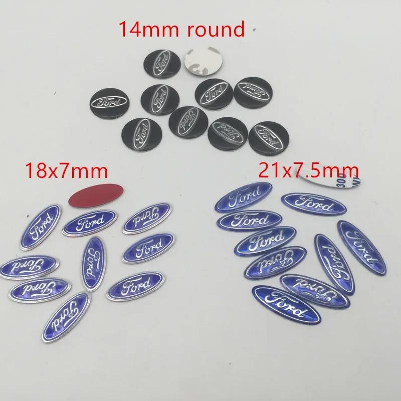 Car Sticker Ford New 2025 Hot 100pcs 3D 14mm 18mm 21mm For ford car key fob case Badge button Badge logo straight folding remote