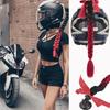 with Suction Cup Synthetic Helmet Pigtails Motorcycle Helmet Braids Wig  for Moto Cycling Skiing
