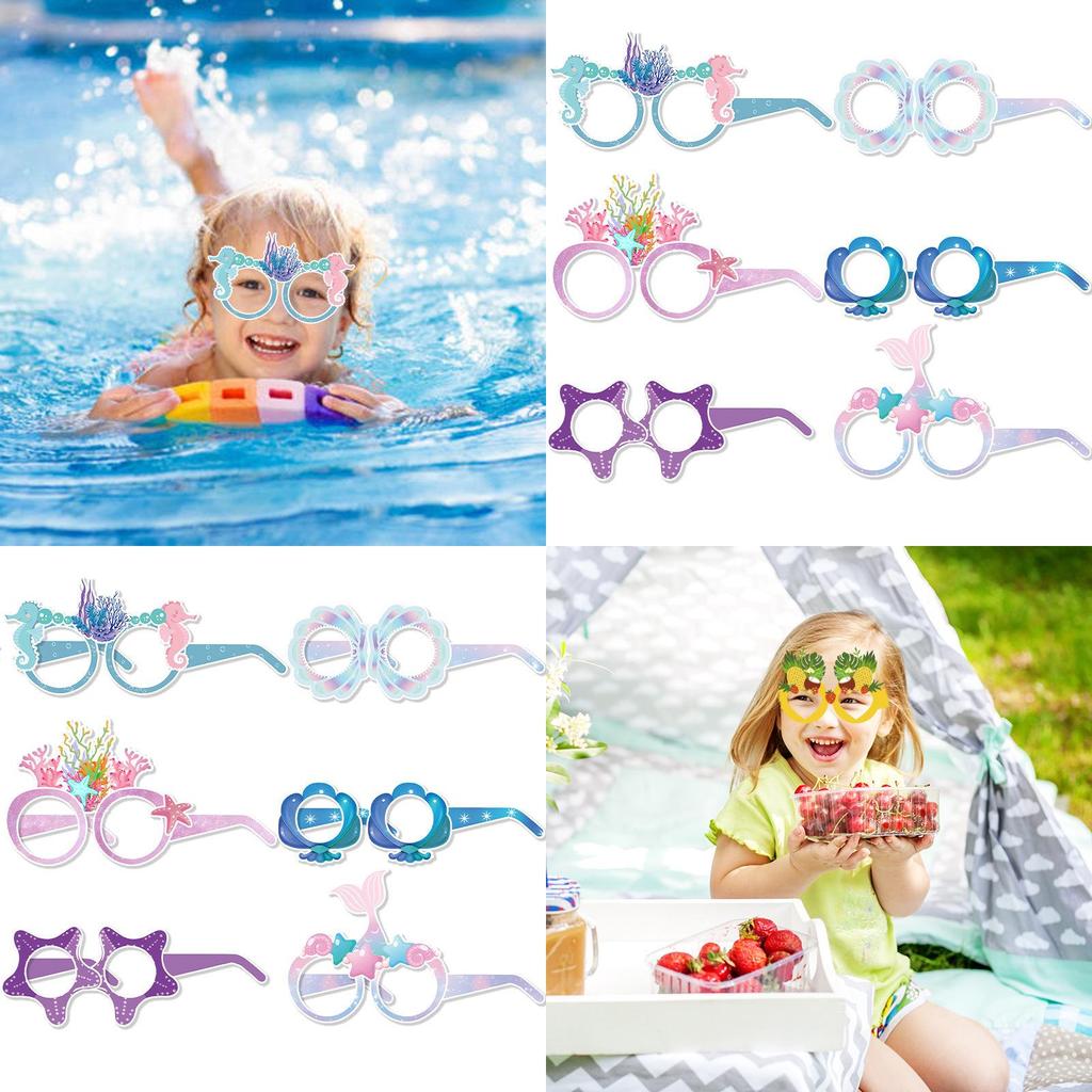 Colorful Mermaid And Fruit Themed Paper Glasses For Children Ideal For Summer Parties And Festive Occasions
