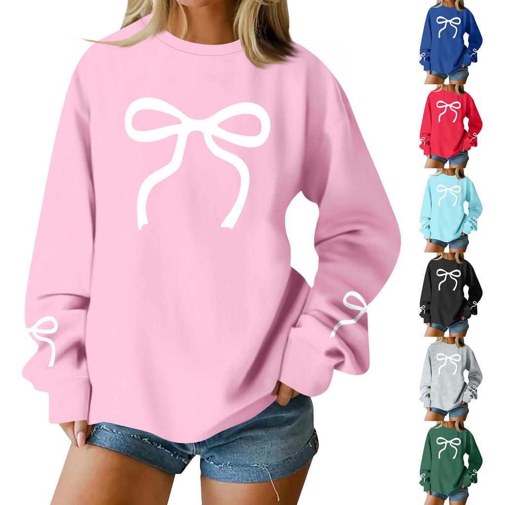 Women Tops Women's Long Sleeve Sweatshirt Casual Crewneck Loose Fit Pollover Fleece Tops
