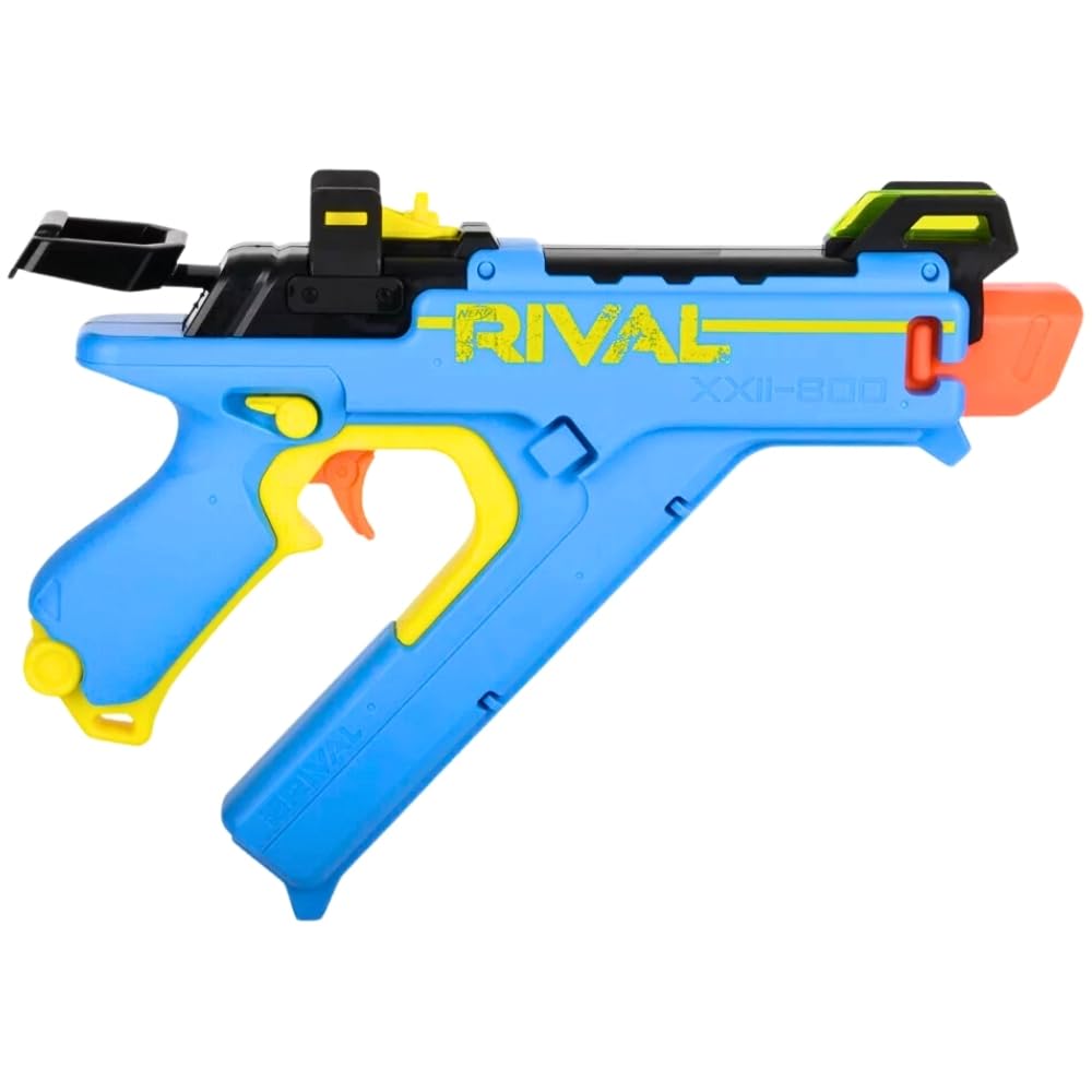 Бластер NERF Rival Vision XXII-800, самая точная система Rival, с регулируемыми прицельными приспособлениями и интегрированным магазином на 8 точных патронов Rival