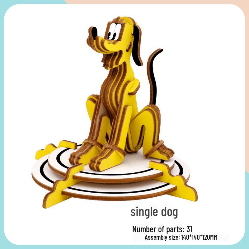 Милые животные DIY 3D деревянная головоломка для детей