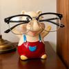 Piggy Figurine Tabletop Ornament Funny Spectacle Holder Decorative Eyeglass Retainer for Entrance