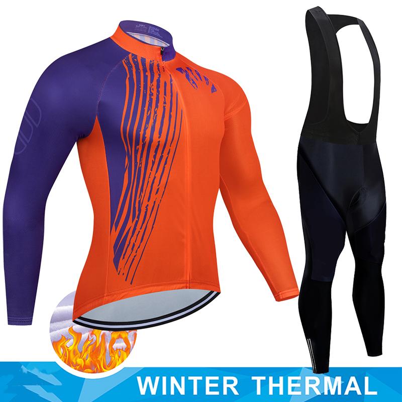 2026 Winter Fleece Warm Winter Thermal Fleece Cycling Jersey Set Man's Long Sleeves Cycling Kits Mountain Bike Jersey Road Bike Cycling Suit