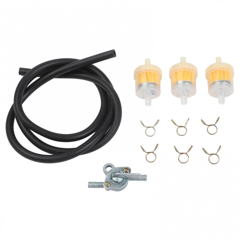 Direct Replacement Fuel Cock Filter with Fuel Lines for Most ATVs Motorcycles