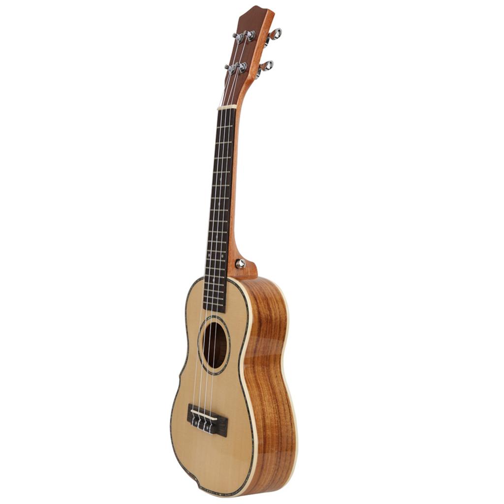 23in Ukulele Spruce Board Natural Wood Color with Tail Pin Strings Musical Instrument
