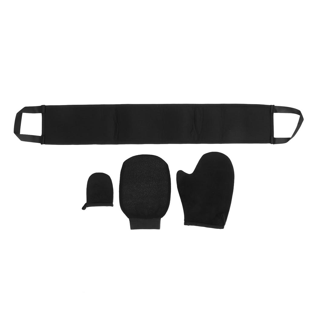 4pcs Double Faced Flocking Self Tanning Mitt Applicator Kit Exfoliating Glove Back Lotion
