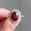 New Stylish Ruby Diamond-Set Ring: Elegant Ladies' Fashion Jewelry for Weddings