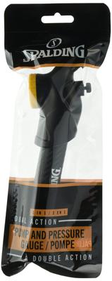 SPALDING Баскетбольный насос двойного действия с манометром дюйм 8485SPCA Баскетбольная корзина Черный 5.5 (14 см)