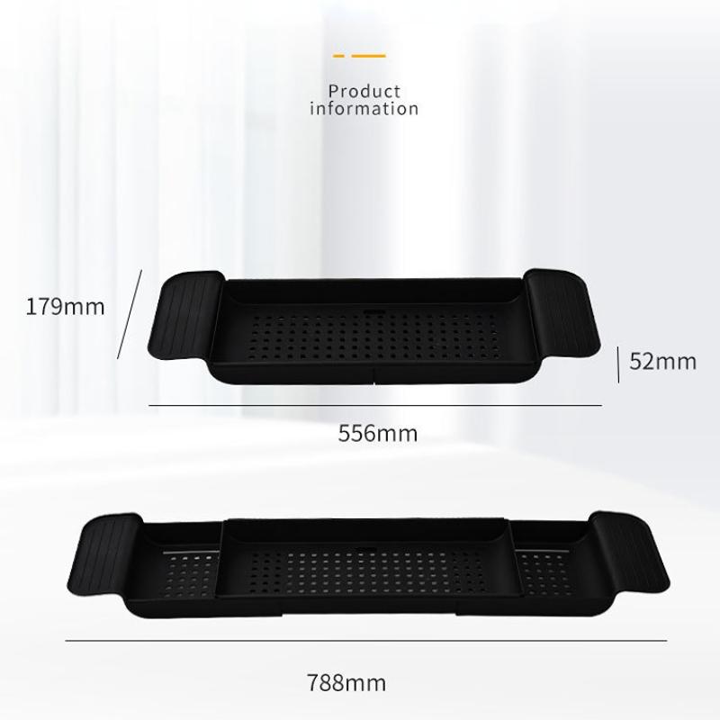 Multi-Function Retractable Bathtub Storage Rack Bath Tray Shelf Tub Towel Storage Shelf Kitchen Sink Drain Holder