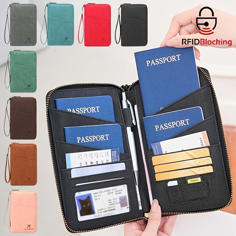 Премиальный держатель для паспорта с RFID-защитой, многосекционный кошелек для путешествий, органайзер для документов большой вместимости, для деловых и уличных поездок
