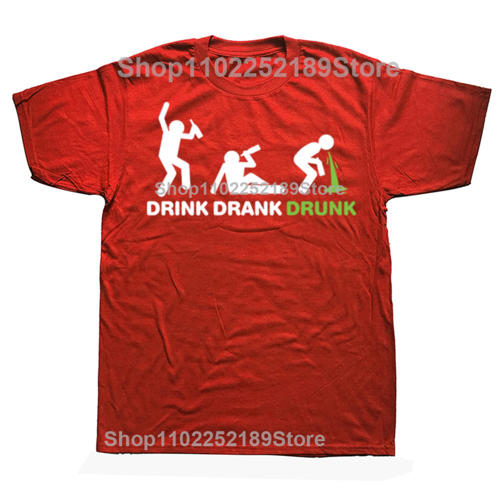 Забавные футболки с графикой эволюции пития Мужская женская мода Повседневная футболка 100% хлопок Свободная оверсайз Футболка с пивом и алкоголем