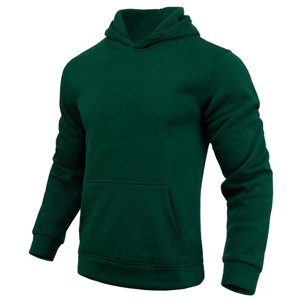 180g Solid Color Long Sleeve Plain Hoodie - Casual Streetwear Pullover Sweatshirt