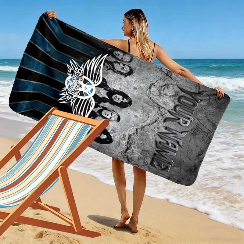 Name Custom Aerosmith Print Beach Towel, Large Soft Quick Dry Towel for Beach Camping Swimming