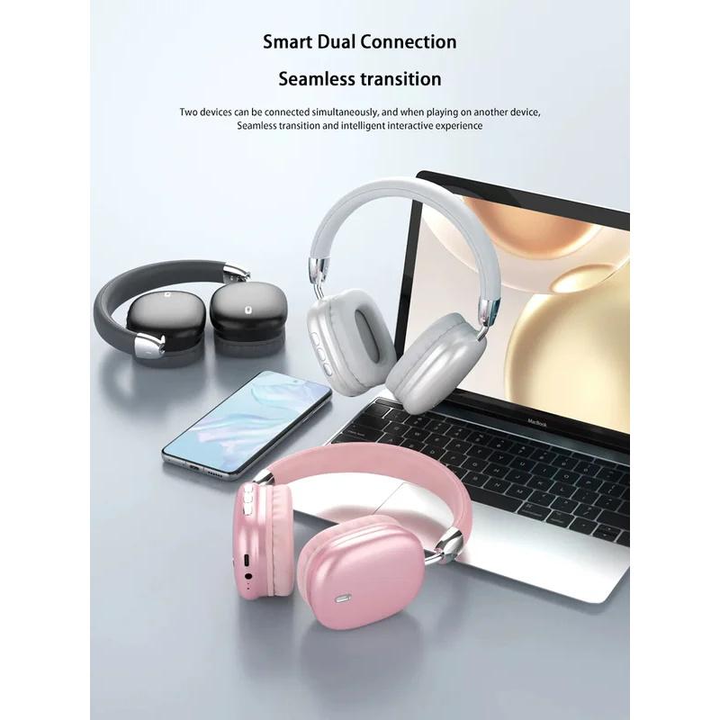 Wireless Bluetooth Headset HiFi Stereo Subwoofer Noise Cancellation Headphones Foldable Lightweight Earphones Durable Battery