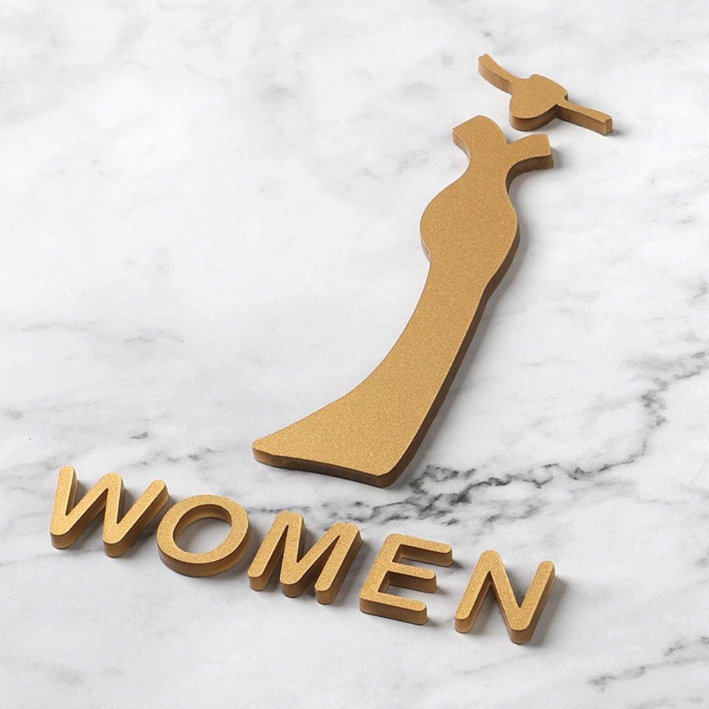 Акриловые вывески для туалета, черные таблички для туалета, знак ориентации для мужчин и женщин, туалетные таблички, дверные таблички