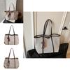 Simple Pu Spliced Bag With Double Shoulder Straps For Office And Shopping