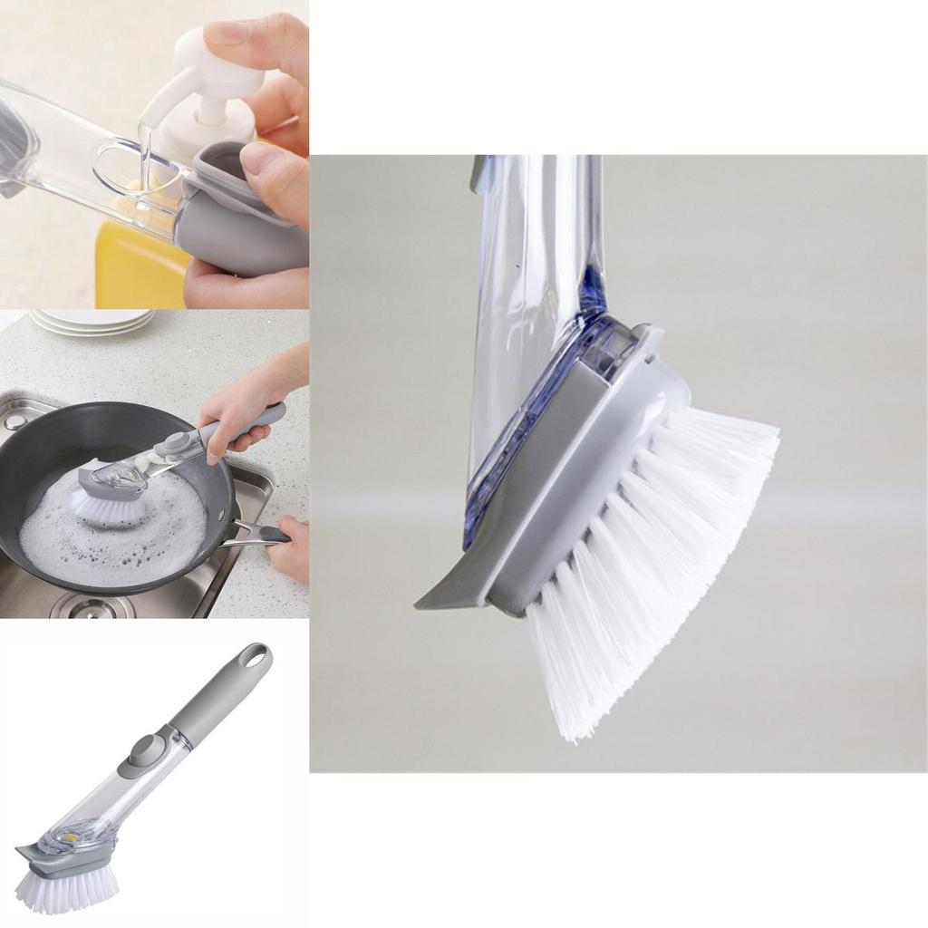 Non-stick Bristle Pot Scrubber With Liquid Dispenser