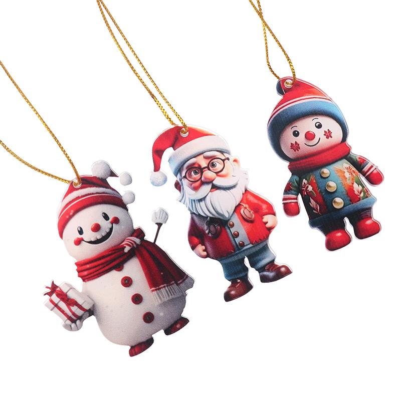 1 шт. 2D акриловый мультяшный рождественский снеговик для дома, сада, рождественской елки, праздничные украшения, принадлежности для рождественского украшения