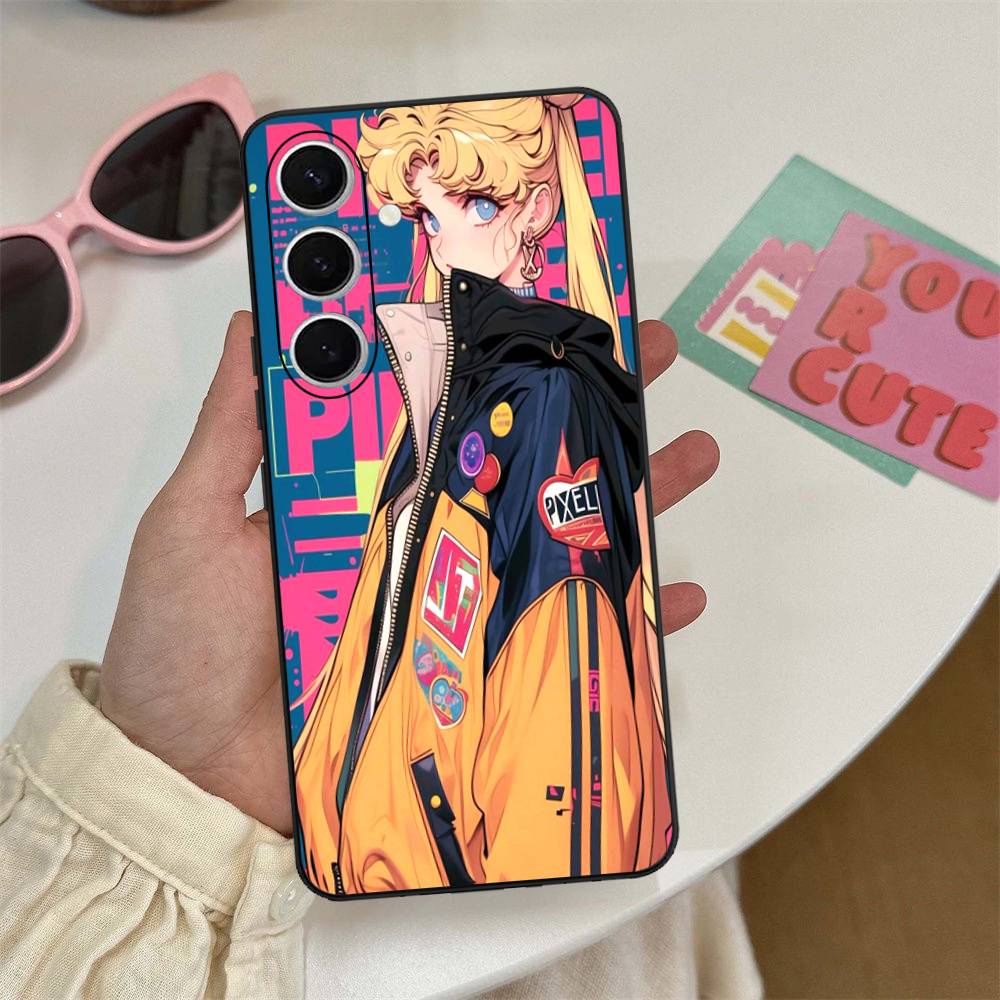 Чехол для телефона Аниме Луна S-Sailors для Samsung S 24 Fe 25 Ultra Plus 20 Lite 21 30 22 23 24 22 Ultra 5G Fundas