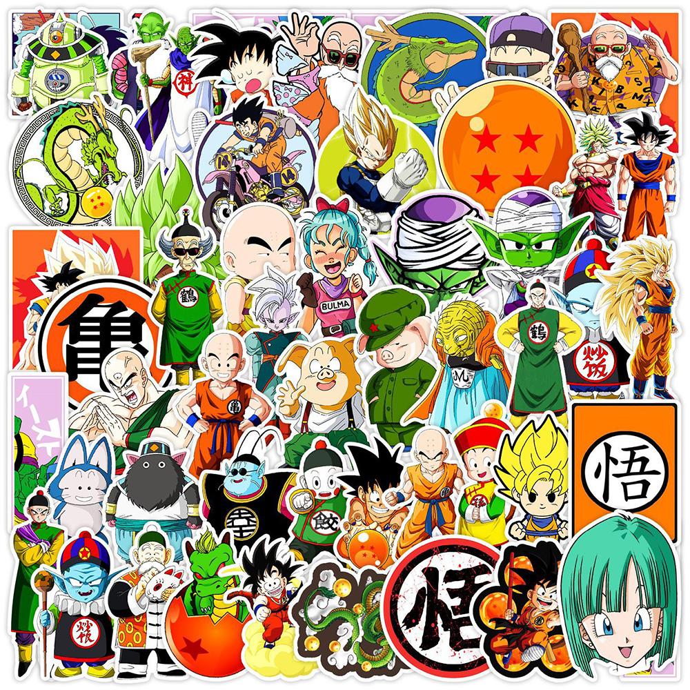 50/100 шт. Наклейки Японское Аниме Dragon Ball Крутые Мультяшные Наклейки Сон Гоку для Ноутбука, Телефона, Багажа Классическое Манга Украшение Наклейками