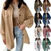 Женская однотонная рубашка с длинным рукавом, темпераментная вельветовая куртка