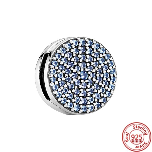 Стерлингового серебра 925 пробы, бусины, буквы, сердце, листья, круг, сверкающие клипсы, подвески, подходят для браслета с отражениями, ювелирные украшения