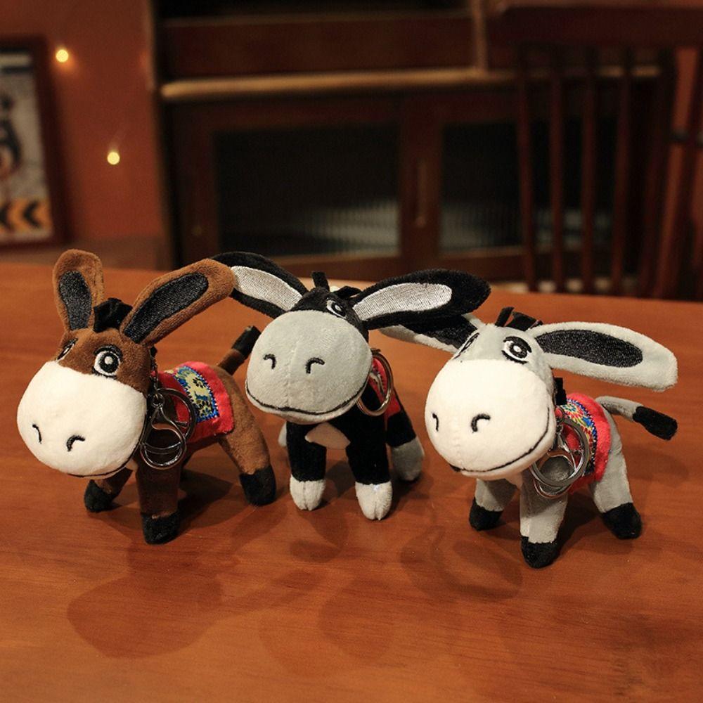 PP Cotton Mini Donkey Stuffered Dolls Soft Donkey Plush Toy Hanging Ornaments