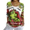 Women's Fashion Casual Knit Sweater Button-Up Christmas Print Cardigan Jacket