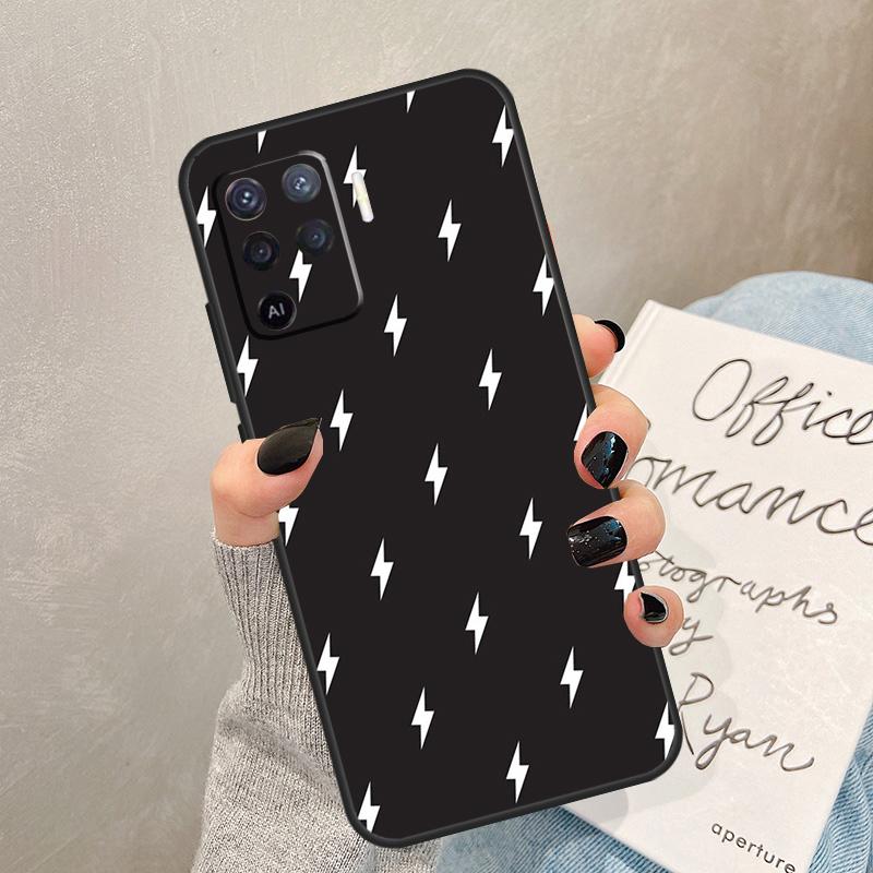 Lightning Bolt Pattern Case For Oppo A40 A60 A80 A78 A38 A18 A98 A58 A96 A76 A16 A94 A74 A54 A15 A17 A57 A77 A5 Pro
