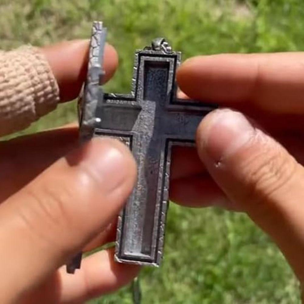 С секретным отделением крест кулон ожерелье открывающееся подвеска ювелирная цепочка кулон ожерелье