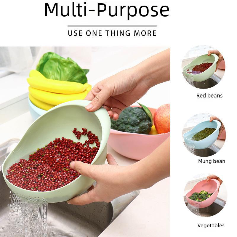 Многофункциональная миска для мытья риса и сито с мелкими отверстиями для использования на кухне