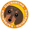 Staring Ducks Fund Long Chocolate Dapple Dog Sticker Orange Back Round Size L MK-2