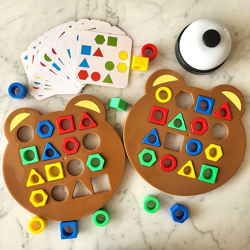 1PC Children Matching Puzzle Toys Colors Geometric Shape Jigsaw Board Games Early Educational Interaction Toys For Kids Games