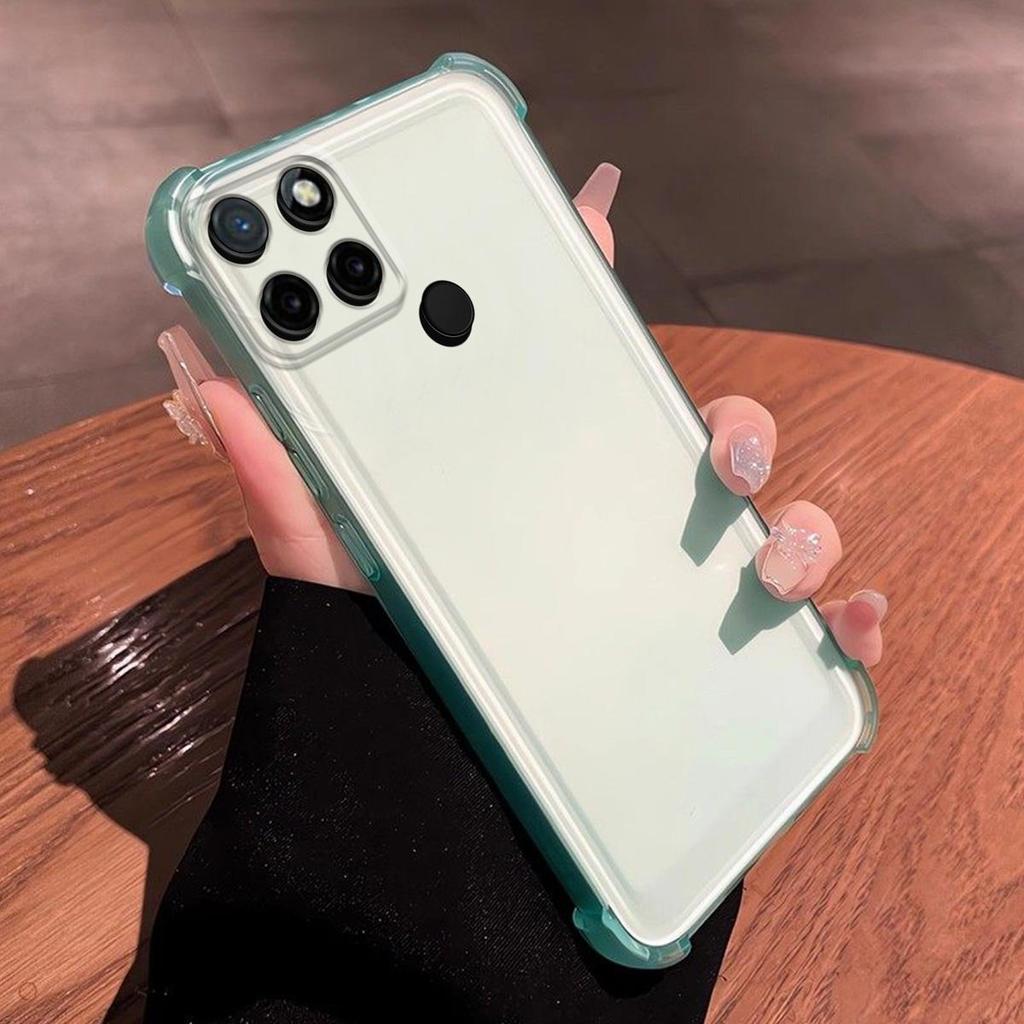 Чехол для realme C25Y, C21Y, полупрозрачный матовый бампер с защитой углов