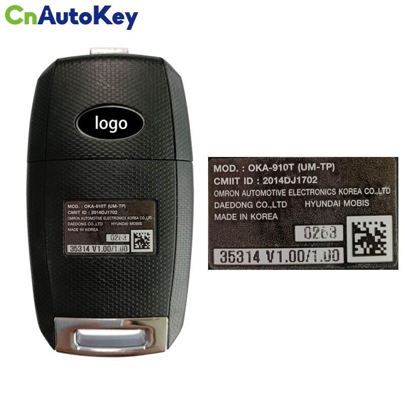 CN051139 Original PN 95430-C5211 For KIA Sorento 2015- Flip Remote Key 3 Buttons 433 MHz 4D70 Chip FCC ID: OKA-910T C5210