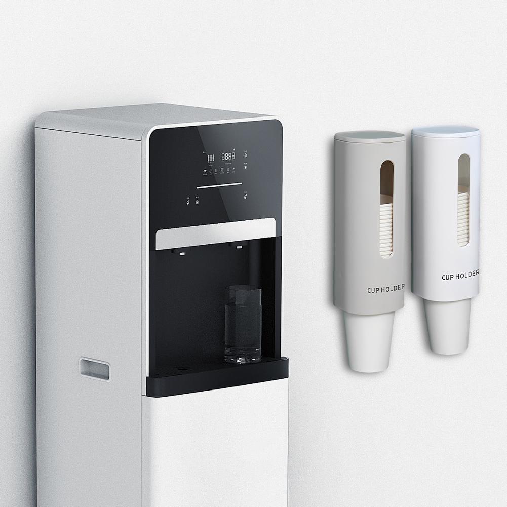 Cup Dispenser Pull Type Cup Dispenser for Water Cooler Wall Mount Cup Holder Beige Single Tube Paper Cup Holder